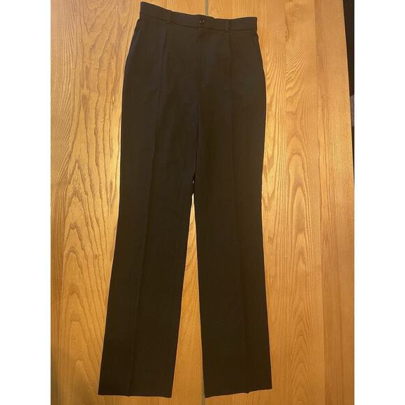 Ralph Lauren Purple Label Declynn Wool Crepe Pants Trousers 6 Black High Rise 6 - Picture 6 of 10